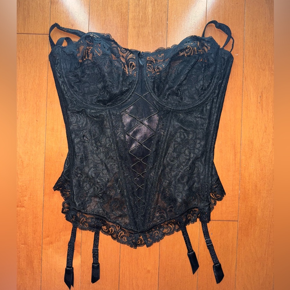 Black lace corset top
